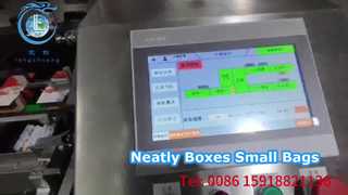 Το LC-CH530 Αυτόματο μηχάνημα χαρτοκιβωτίων οκτώ σερβών συσκευάζει τακτοποιημένα μικρές τσάντες.